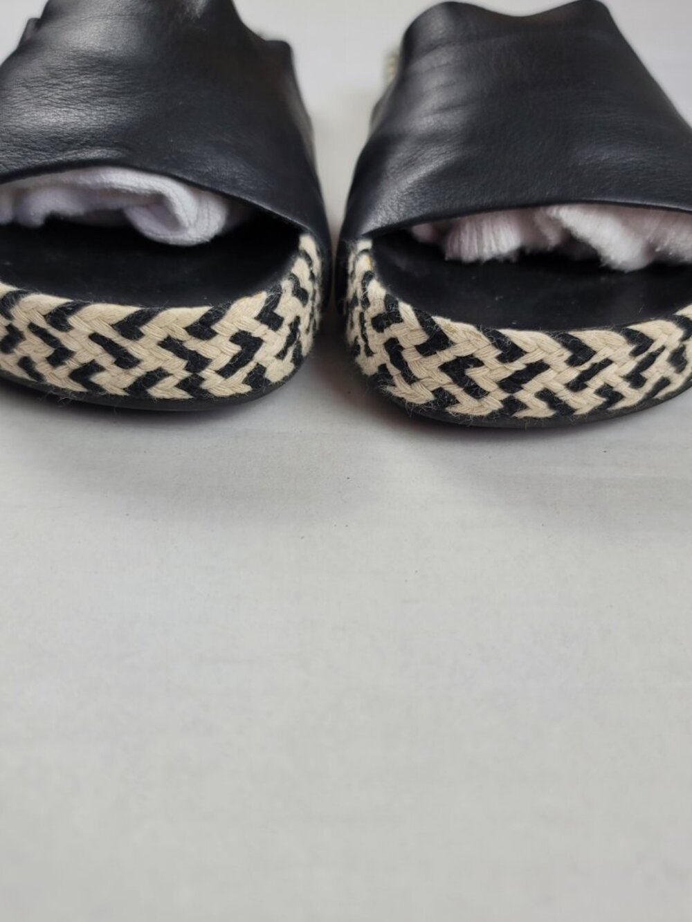 Eileen Fisher Pear Leather Slide Sandals Size 7.5 Black Vacation Casual Neutral - Picture 8 of 11